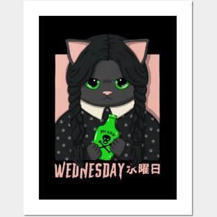 Wednesday Neko Black Version Posters and Art